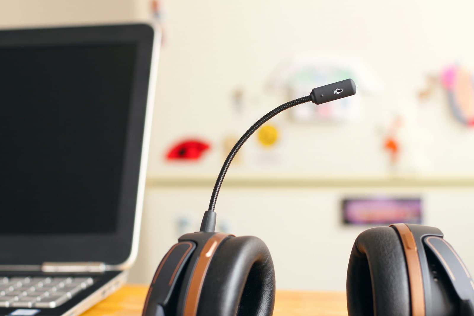 Headset and laptop set up to handle clinic phone support